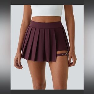 HALARA Deep Red Skort with Garter Belt
